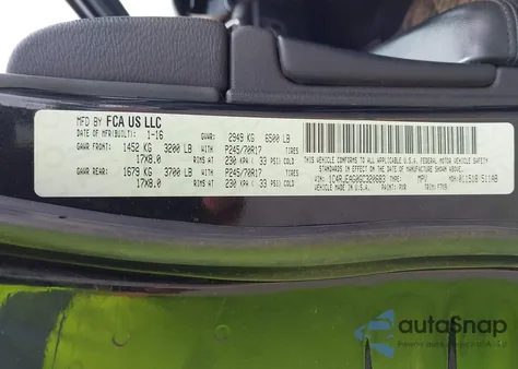 2016 Jeep Grand Cherokee Laredo из США, поврежденный, VIN 1C4RJEAG0GC320683